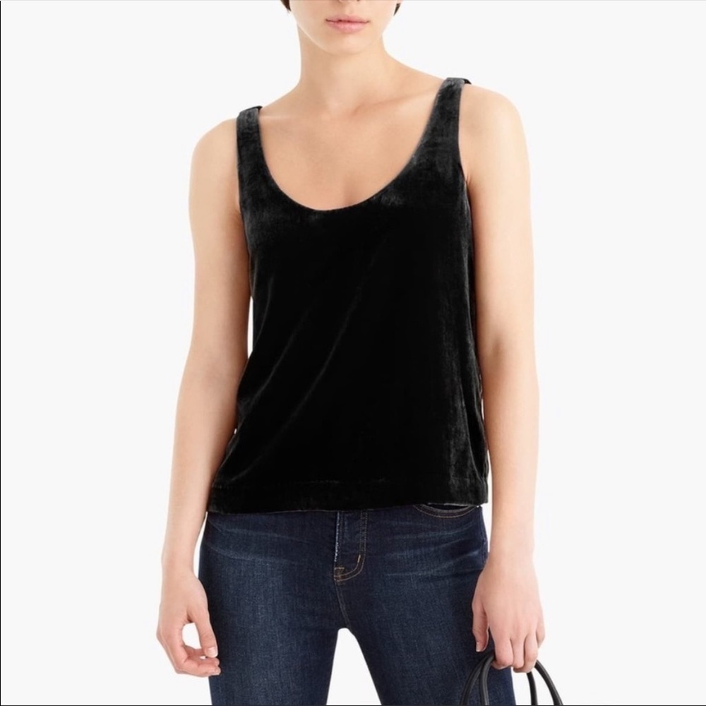 NWT J. Crew Black Velvet Tank Top